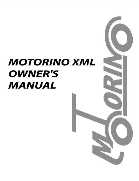 Motorino XMl – Owner’s Manual