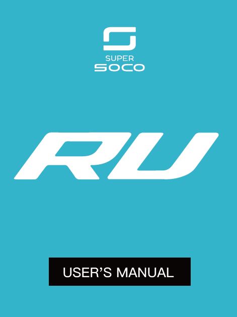 Super Soco RU Owner’s Manual