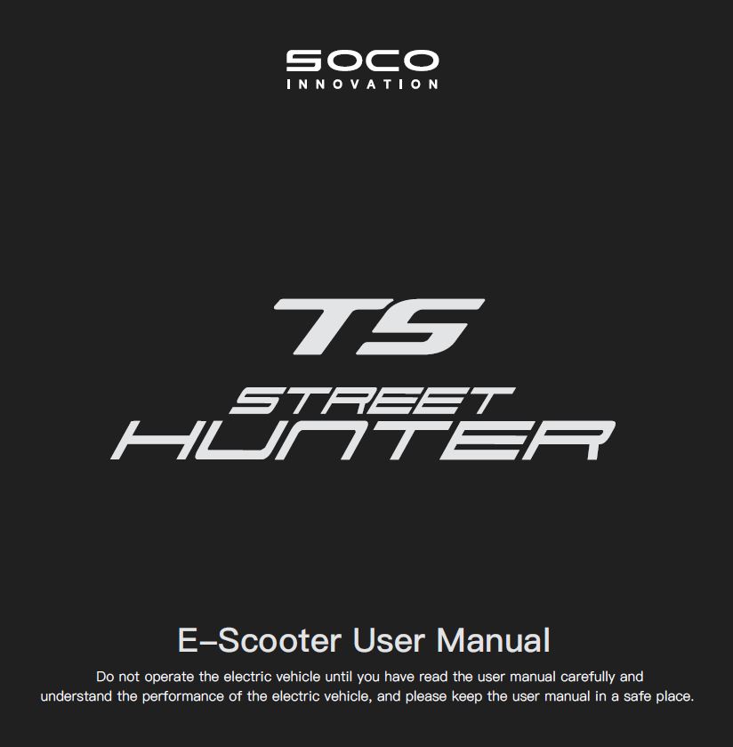 Super Soco TS Street Hunter Manual